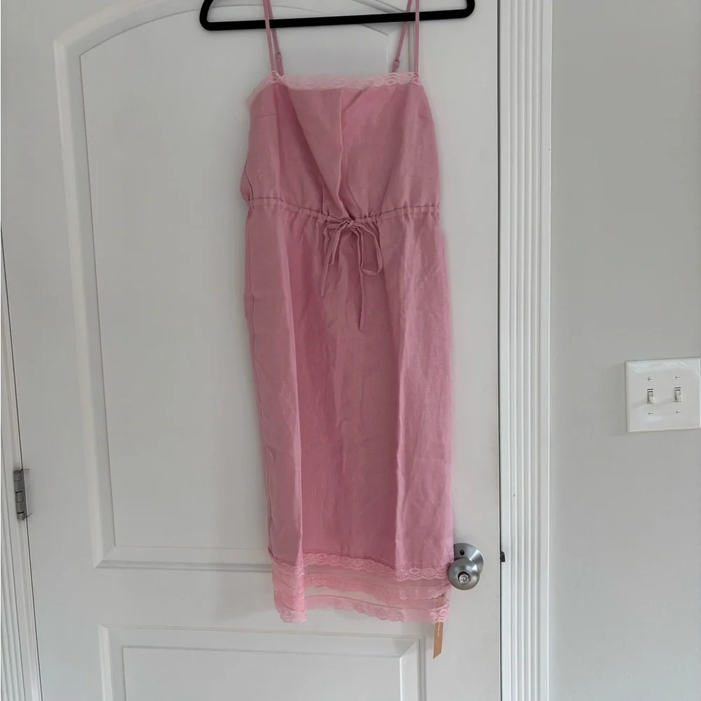 NWT Reformation Neena Linen Dress in Babygirl - Picture 3 of 5